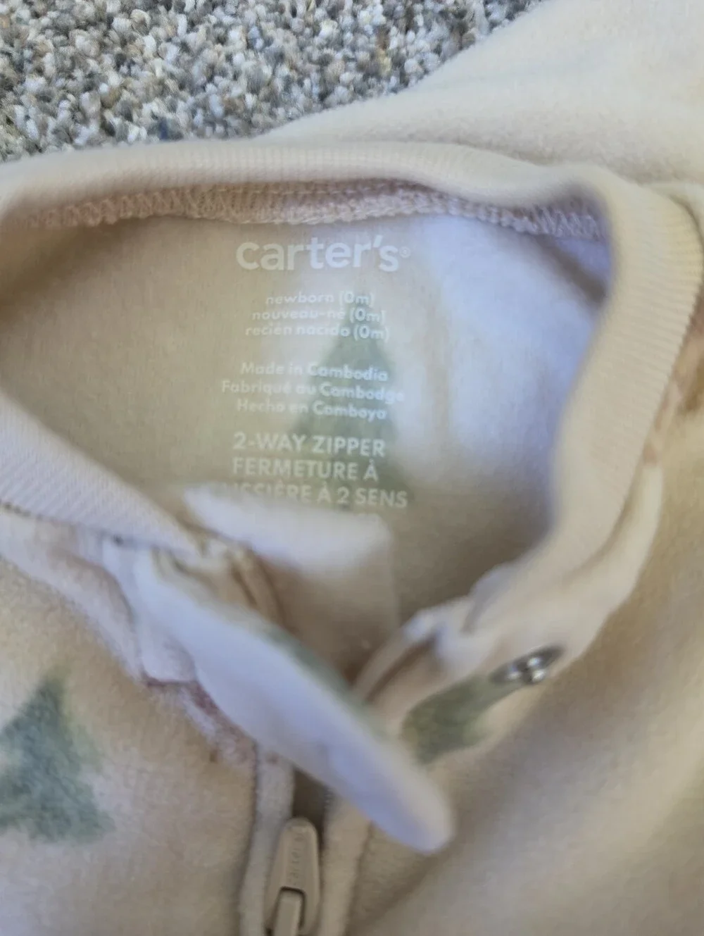 Carter's Neutral Forest Print Footed One-Piece Pajamas 2pk